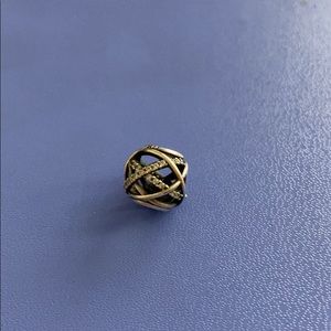 Pandora Charm with cubic zirconia studs